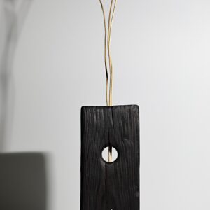 Dry Bud Vase Shou Sugi Ban with centre hole