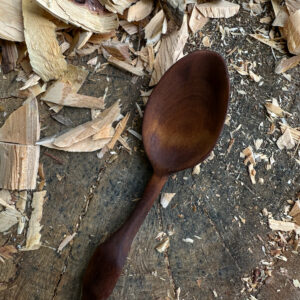 Hand-carved and baked Silver Birch Eating Spoon
