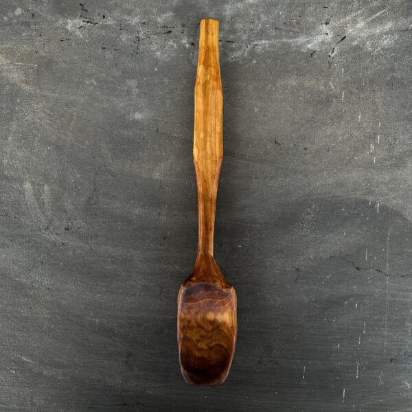 Baked Silver Poplar Cooking Spoon hand-carved