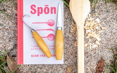 Spoon Carving Starter Set With Knives, Book and Spoon Blank