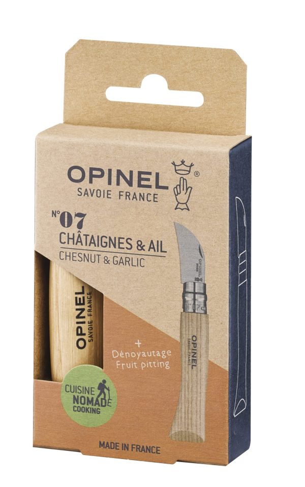 Opinel No7 Chestnut, Garlic, Pitt Knife - Image 2
